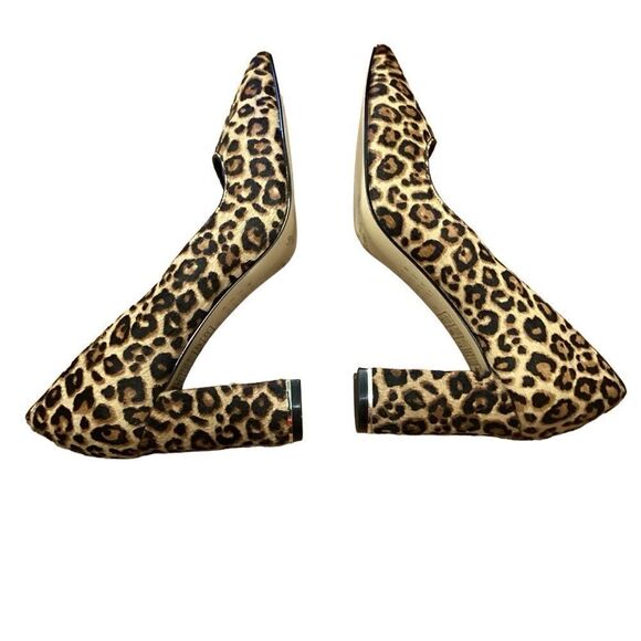 White House Black Market Elisa Signature Leopard Calf Hair Pointed Heels Sz 6 - Picture 5 of 13